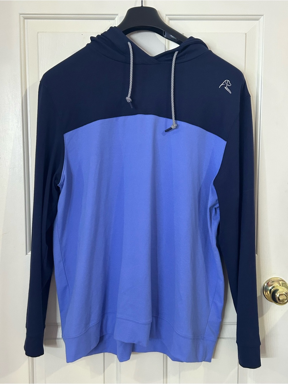 Rhoback Hesi Hoodie Men XL Blue Color Block Performance Pullover Golf Activewear